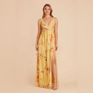 Birdy Grey Laurie Empire Maxi Dress Pale Yellow Rococo Floral